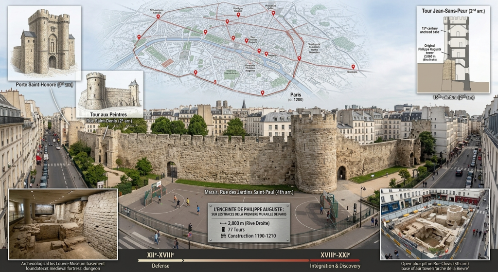 L’Enceinte de Philippe Auguste : Sur les traces de la première muraille de Paris