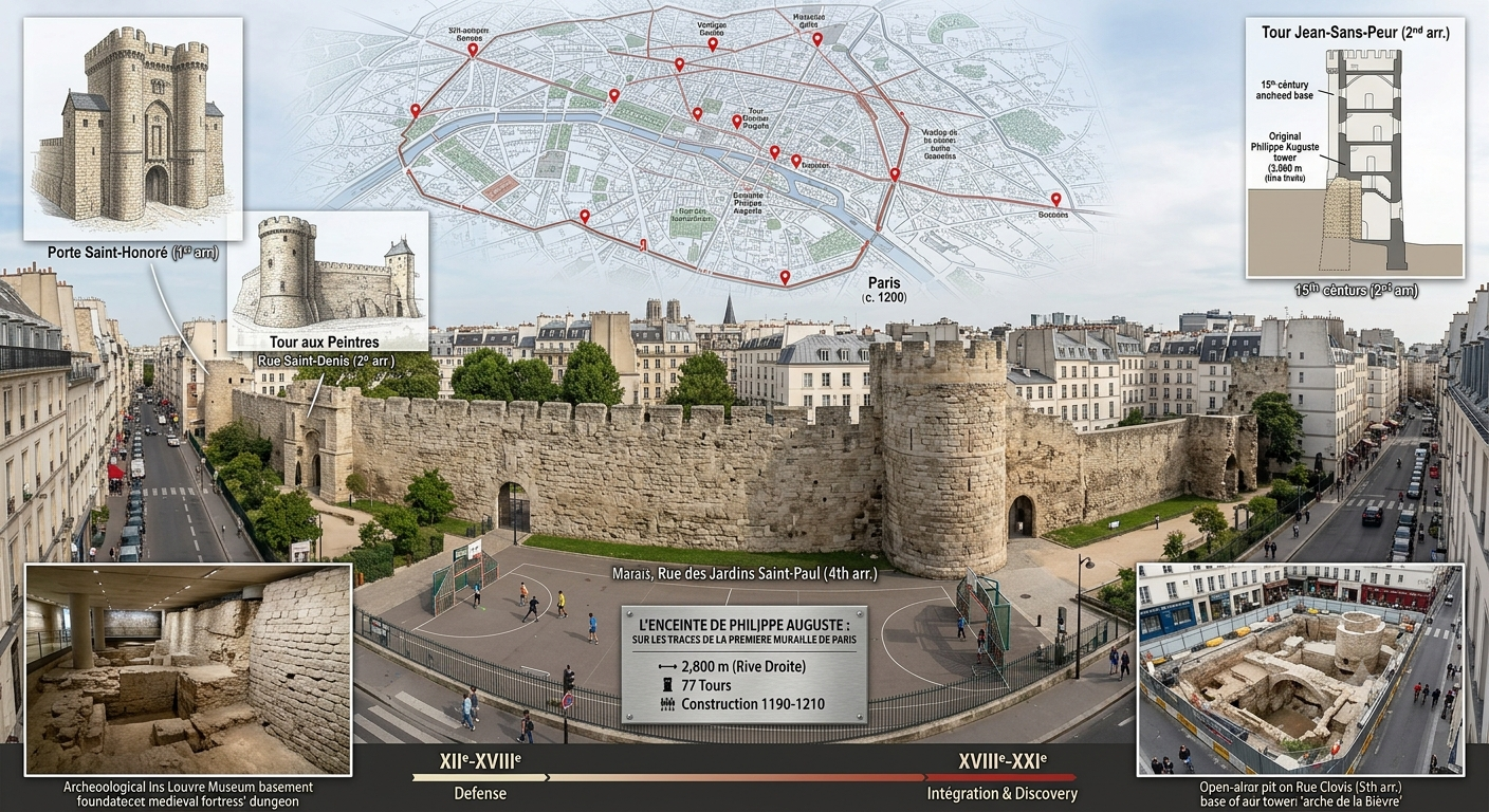 L’Enceinte de Philippe Auguste : Sur les traces de la première muraille de Paris