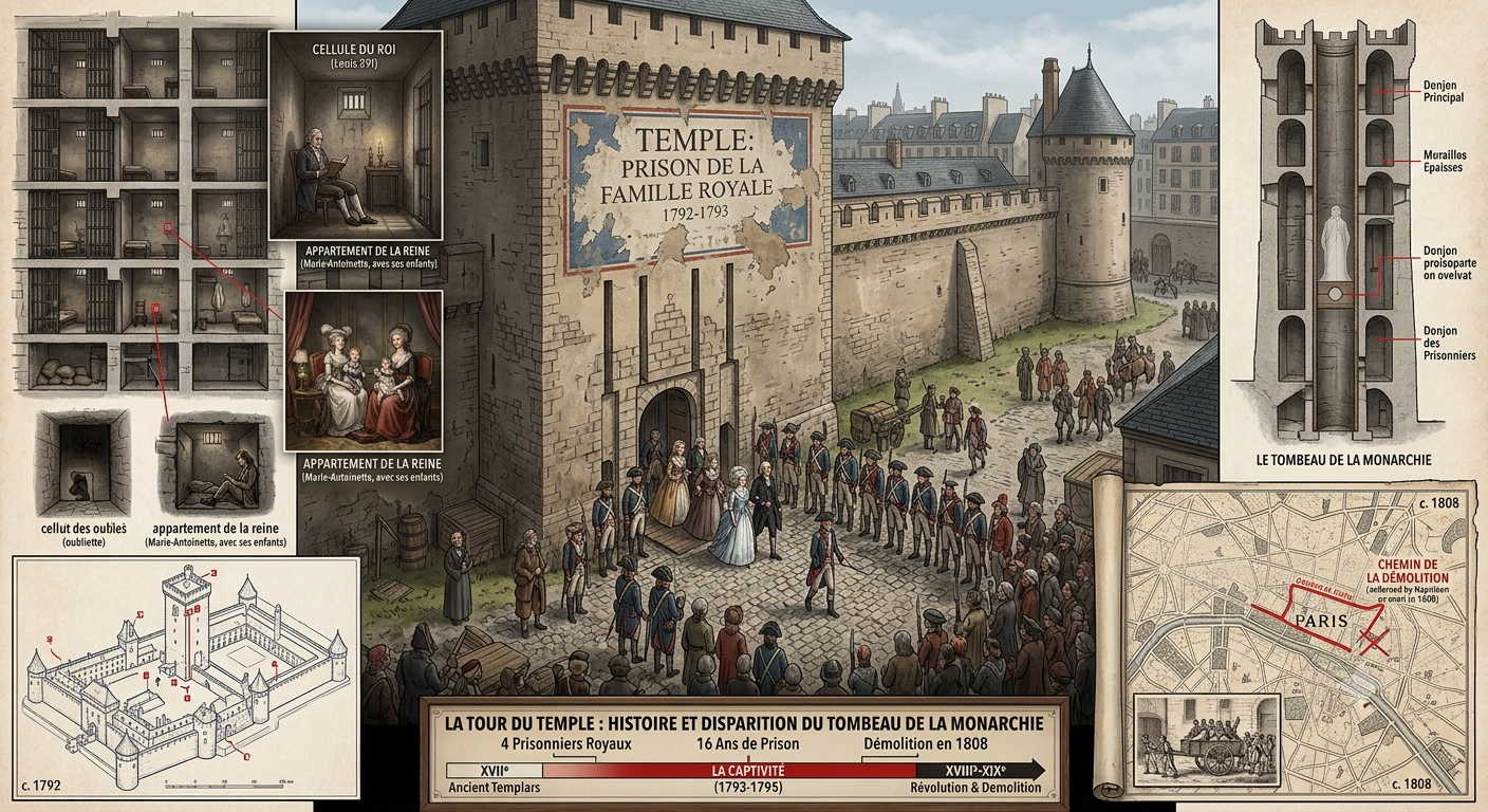 La Tour du Temple : Histoire et Disparition du Tombeau de la Monarchie